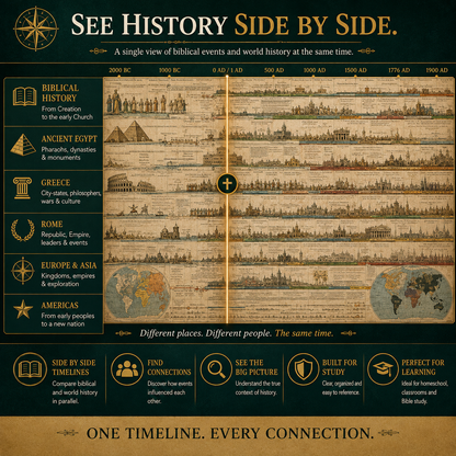 Synchronological History Chart – 6,000 Years of Biblical & World Events in One Fold-Out Timeline