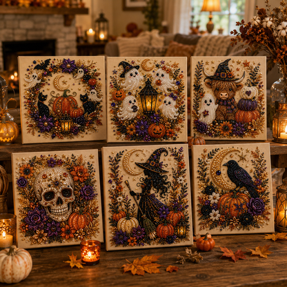 Halloween Pearl Art DIY Kit – Turn Tiny Pearls into Spooky-Cute Magic （BUY 2 FREE SHIPPING)