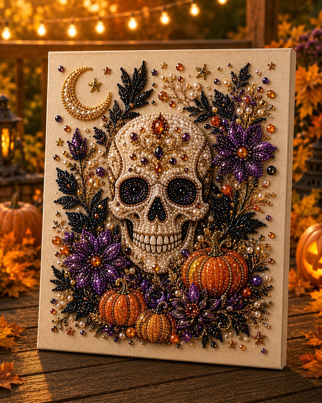Halloween Pearl Art DIY Kit – Turn Tiny Pearls into Spooky-Cute Magic