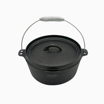Outdoor Camping Cast Iron Dutch Oven Set——Can lift large-sized saucepan