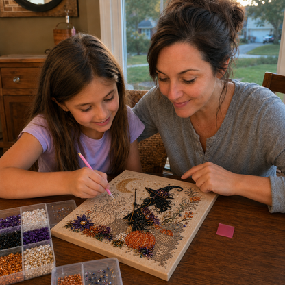 Halloween Pearl Art DIY Kit – Turn Tiny Pearls into Spooky-Cute Magic （BUY 2 FREE SHIPPING)
