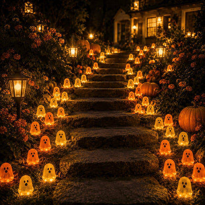 Glow-in-the-Dark Mini Ghosts – 8-Colour Halloween Mix