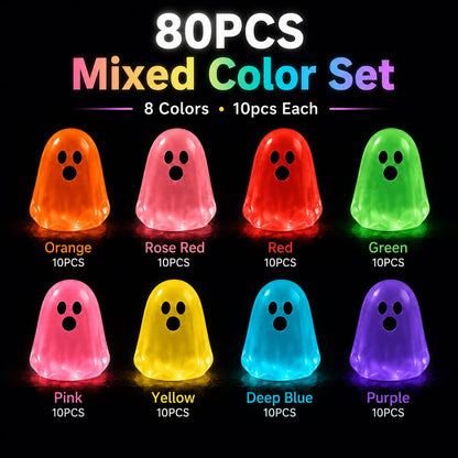 Glow-in-the-Dark Mini Ghosts – 8-Colour Halloween Mix